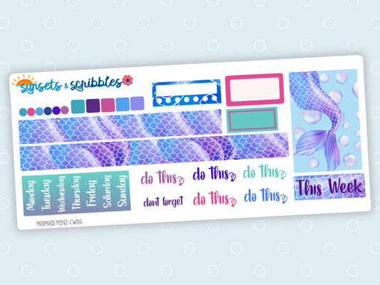 Mermaid Hobonichi Cousin Weekly Planner Stickers