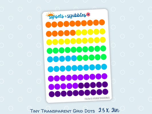 Rainbow Tiny Translucent Grid Dots