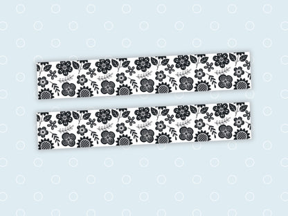 Black and White Floral Washi Tape