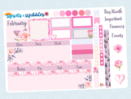 Love ‘n Roses Hobonichi Cousin Monthly Planner Sticker Kit