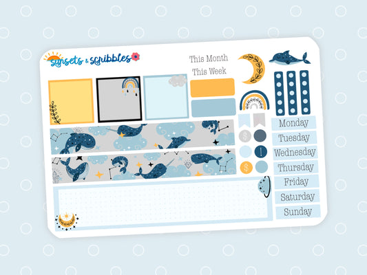 Stars and Whales Hobonichi Original Planner Stickers